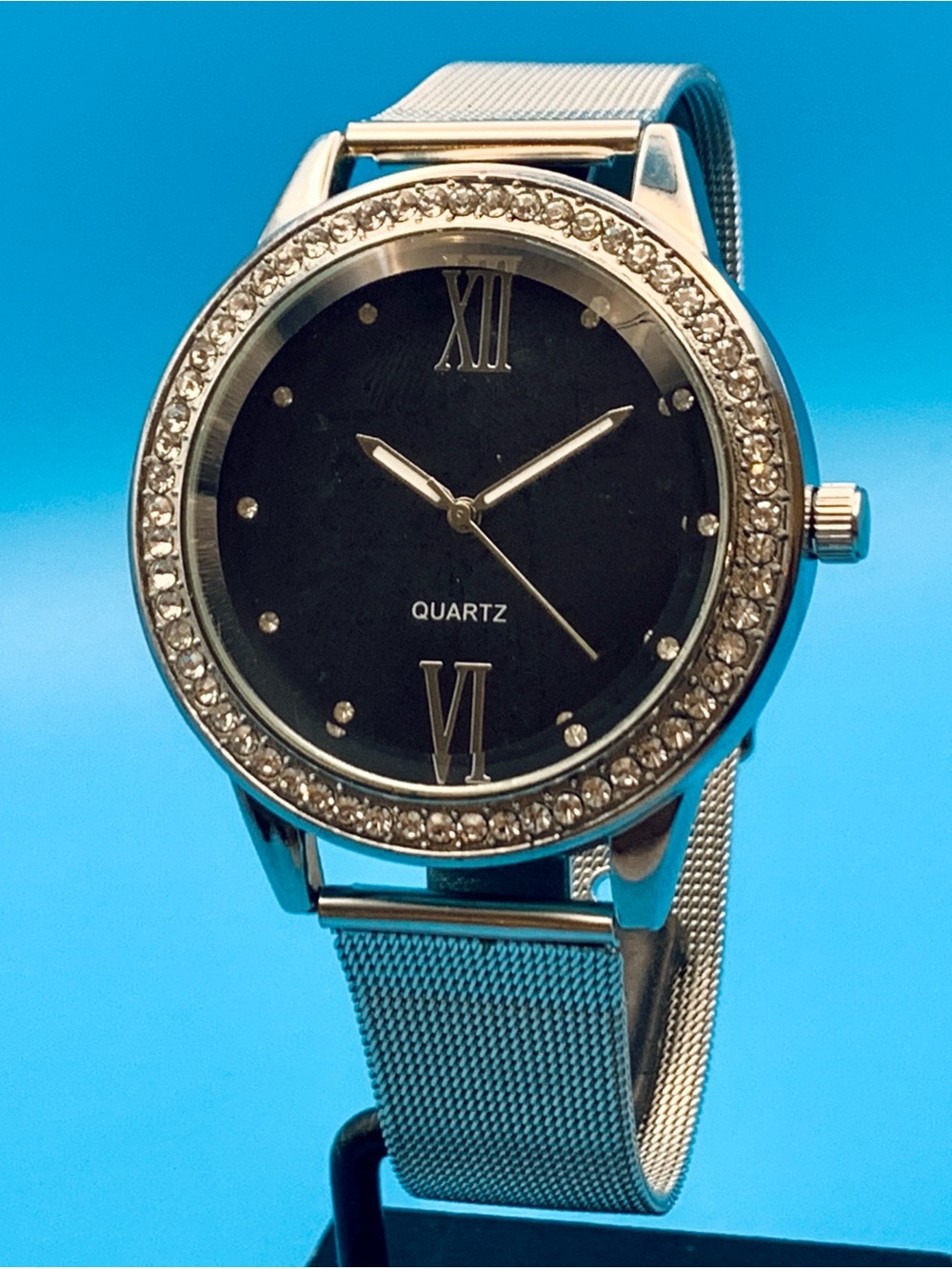 Men’s Fashion Quartz Wristwatch Crystal Bezel/Indices Mesh Band Working